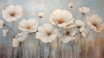 Coquelicots blancs sur Carla van Zomeren