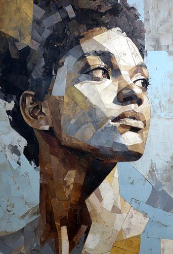 Urban Muse – Abstraktes Porträt im geometrischen Stil
