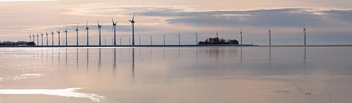 Windmills off the coast of the Noordoostpolder