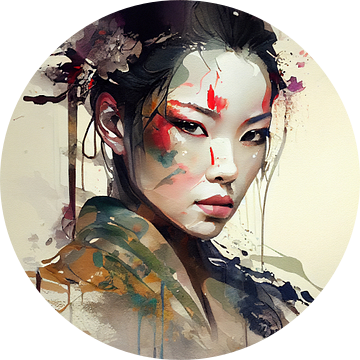 Krachtige krijgshaftige geisha #1 van Chromatic Fusion Studio