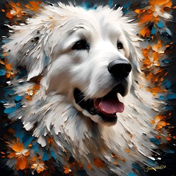Hondenkunst - Grote Pyreneeën hond 2 van Johanna's Art