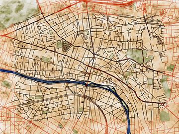 Kaart van Champigny-sur-Marne in de stijl 'Serene Summer' van Maporia
