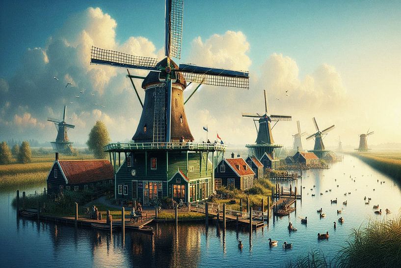 Zaanse Schans Mills Pays-Bas par Hendrik-Jan Kornelis