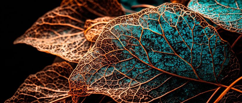 Zarte Blätter in Farbenvielfalt von Poster Art Shop