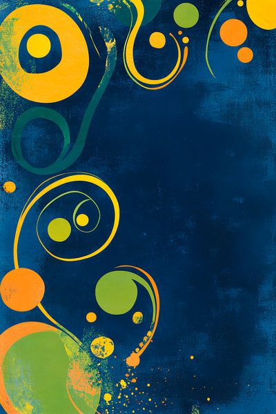 Bunte Spiralen auf dunklem Hintergrund von Poster Art Shop