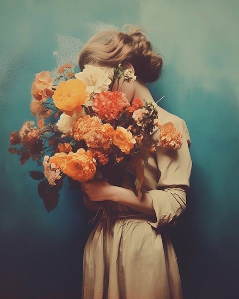 Porträt &quot;Vintage-Blumen&quot; von Carla Van Iersel