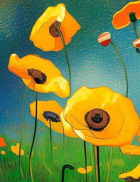 The yellow poppies by Niek Traas