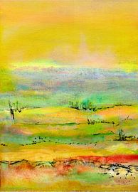 Land mit gelben Himmel von Claudia Gründler