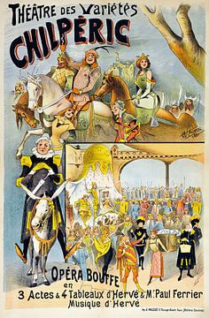 Alfred Choubrac - Theâtre Des Variétés Chilperic (1895) van Peter Balan