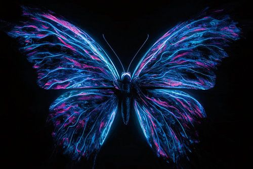 Neon vlinder kunst in levendige kleuren