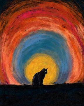 Een eenzame kat van Gapran Art