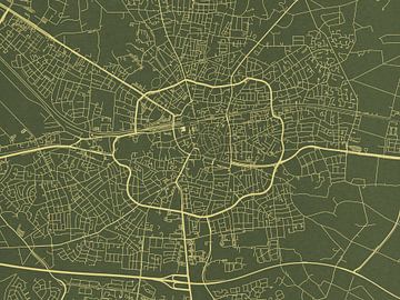 Kaart van Enschede in Groen Goud van Map Art Studio