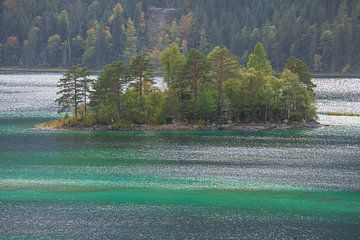 Île dans le lac Eibsee