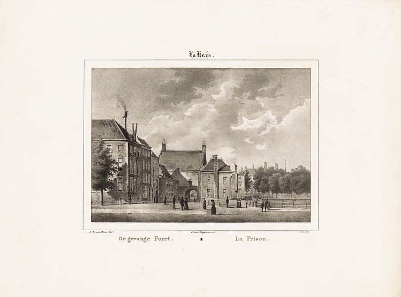 Joannes Willem Vos, Gefängnistor in Den Haag, nach Bartholomeus Johannes van Hove, 1827 - 1853 von Atelier Liesjes