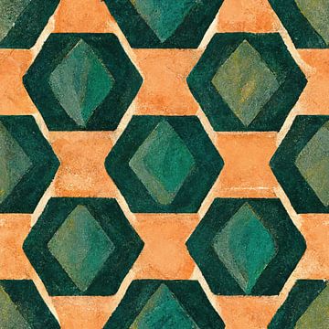 Art Deco Pattern with Earth colors #X by Whale & Sons