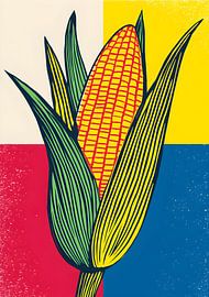 Corn on the cob in bright colours