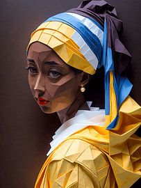 The girl with the pearl earring inspired by Johannes Vermeer by Jolique Arte