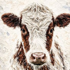 Portrait d'une vache curieuse sur Jessica Berendsen