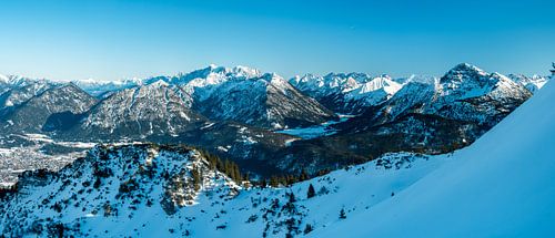 Winteruitzicht op de Zugspitze boven Reutte