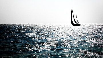 Sonne die sich im Wasser spiegelt von Jan van der Knaap