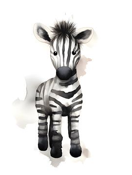 Zebra for nursery by Moody Mindscape