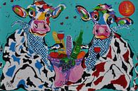 Bourgondische koeien van Kunstenares Mir Mirthe Kolkman van der Klip thumbnail