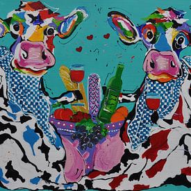 Bourgondische koeien van Kunstenares Mir Mirthe Kolkman van der Klip