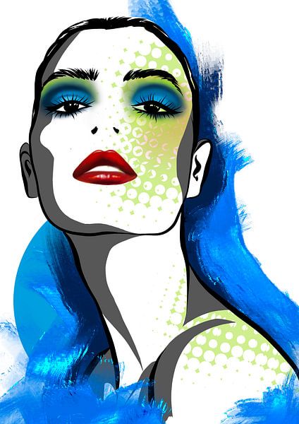 Blue Beauty Illustration von Janin F. Fashionillustrations
