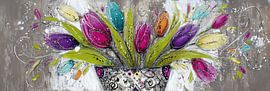 Vase à tulipes | Des couleurs joyeuses dans un vase sur Studio des Fleurs