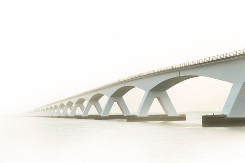 Zeeland Bridge in the mist, Zeeland Netherlands.