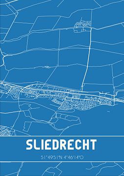 Blaupause | Karte | Sliedrecht (Südholland) von Rezona