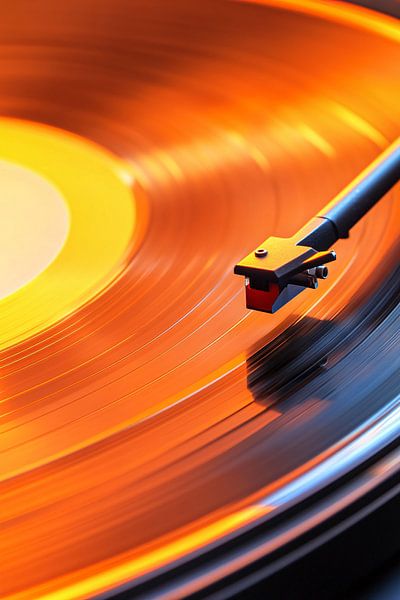 Close-up vinyl turntable by Art & Soul Creations