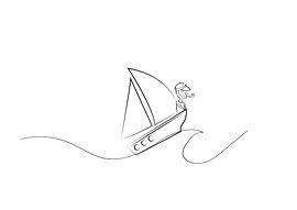 Poster zeilboot - Terschelling van Studio Tosca