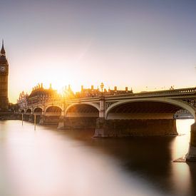 Big Ben with Westminster Bridge in London. by Voss Fine Art Fotografie