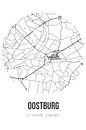 Oostburg (Zeeland) | Carte | Noir et blanc par MyCityPoster Aperçu