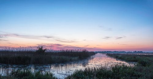 Panorama before sunrise De Onlanden in Pastels