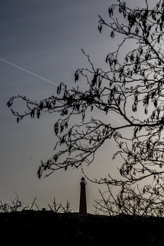 Silhouette of the Schiermonnikoog lighthouse