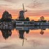 Sunrise at the Mill of Sloten in Amsterdam by Jeroen de Jongh