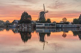 Sunrise at the Mill of Sloten in Amsterdam