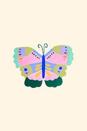 Kleurrijke illustratie van een vlinder van Karen Menzenbach