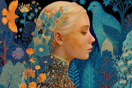 spiritual life with portrait of woman