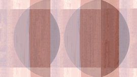 Mid Century Bauhaus Shapes Pastel Painting Old Pink Blush