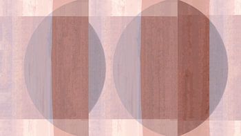 Mid Eeuw Bauhaus Vormen Pastel Schilderij Oud Roze Blos