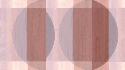 Mid Eeuw Bauhaus Vormen Pastel Schilderij Oud Roze Blos van FRESH Fine Art