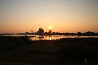 zonsopkomst boven de Hollandsche IJssel von André Muller Miniaturansicht