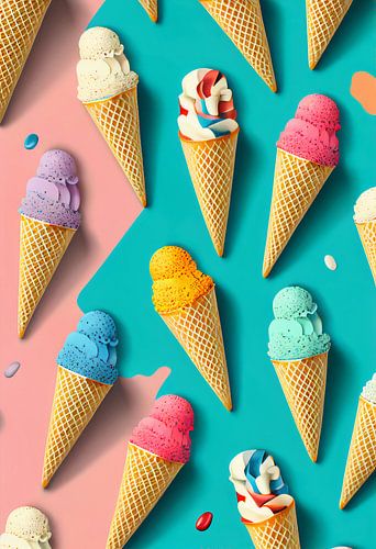 Colourful ice cream wall
