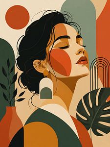Modern Geometric Female Art