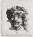Selbstbildnis mit Kappe, Rembrandt van Rijn von Ed z'n Schets Miniaturansicht