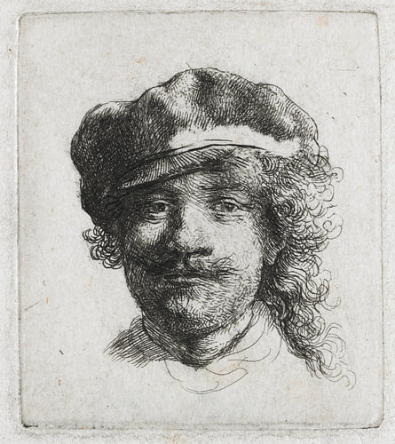 Zelfportret met pet, Rembrandt van Rijn