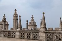 Het terras op het zuiden van de Toren van Belem, Lissabon, Portugal.